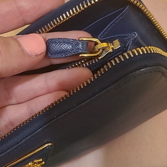 Prada Saffiano Long Zip Around Bluette Wallet EUC! - Picture 14 of 16